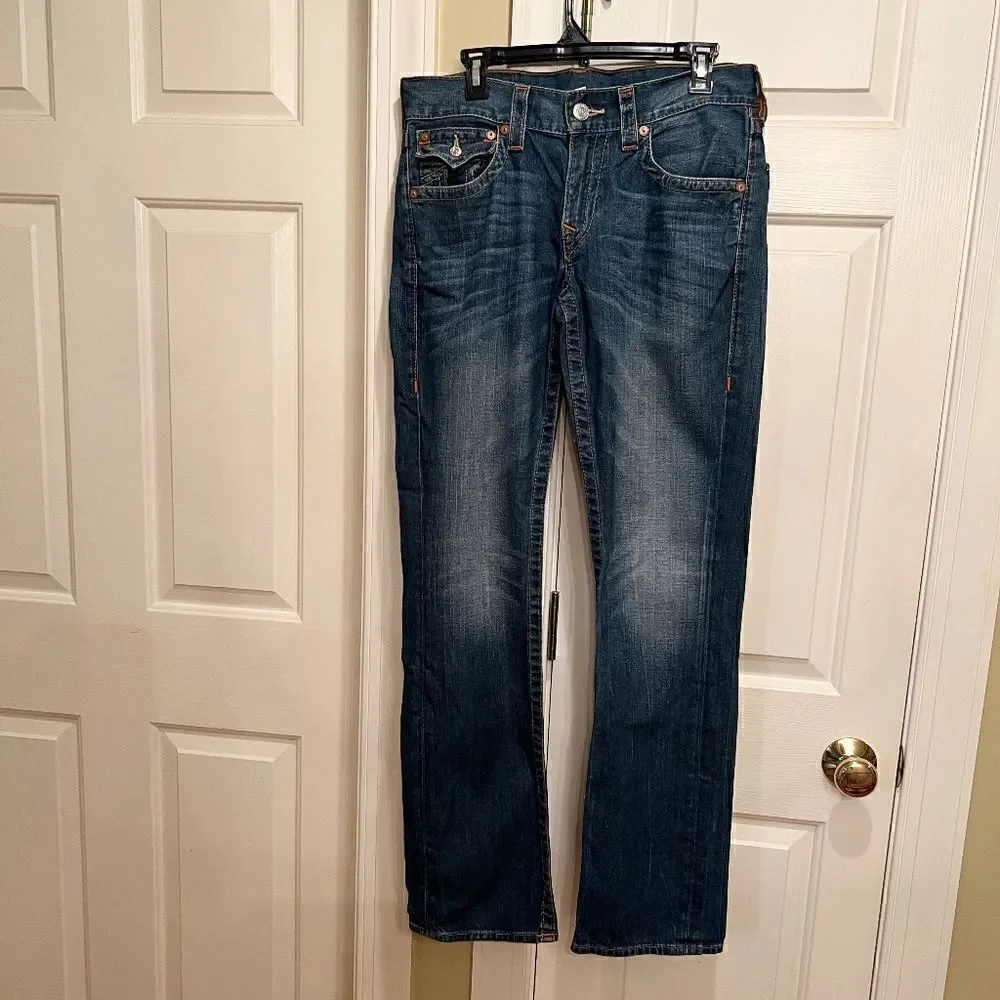NWOT Men's True Religion Straight Flap Pocket Jeans Size 31 x 34